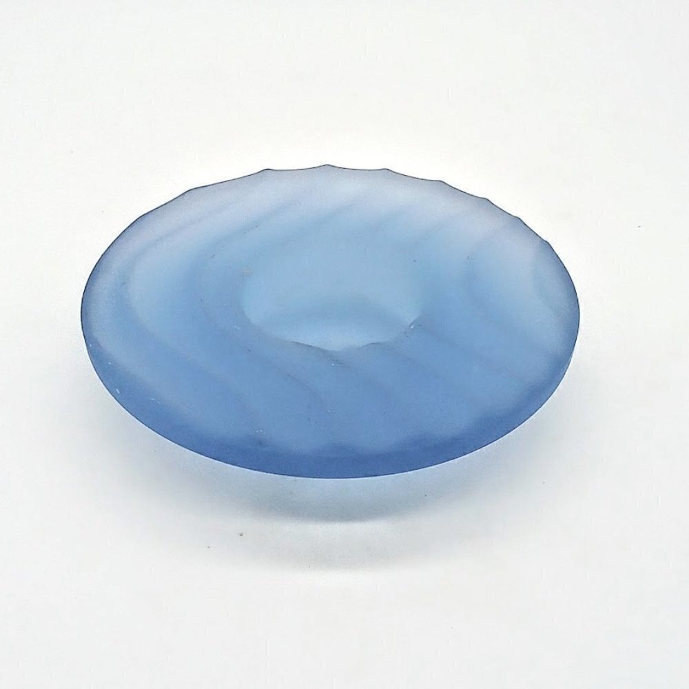 Dansk Handmade Blue Satin Glass Tealight Candle Holder